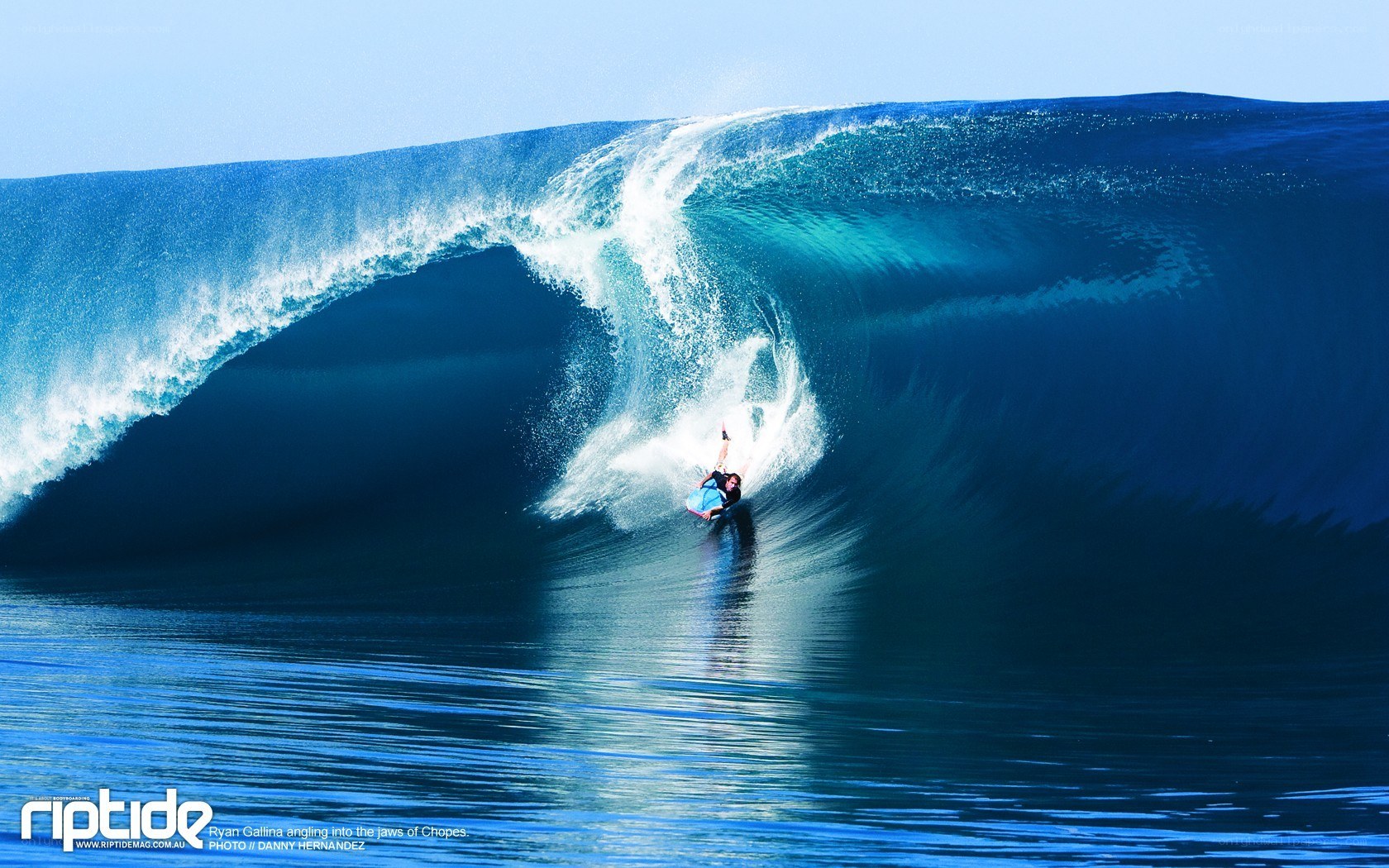 Surfer in a large wave