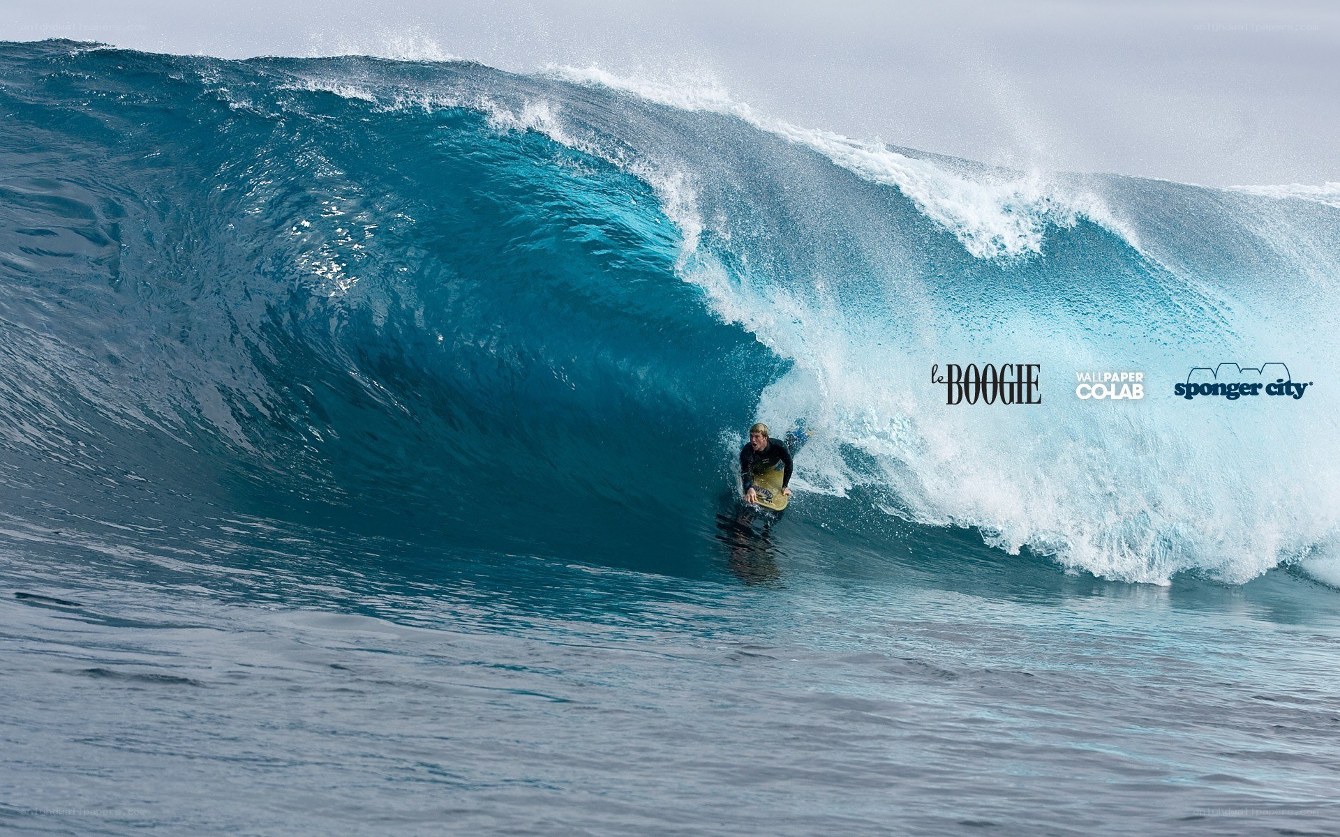 Surfer in a large wave