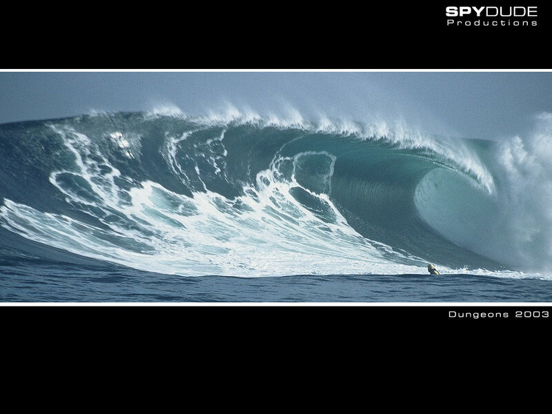 Surfer in a large wave