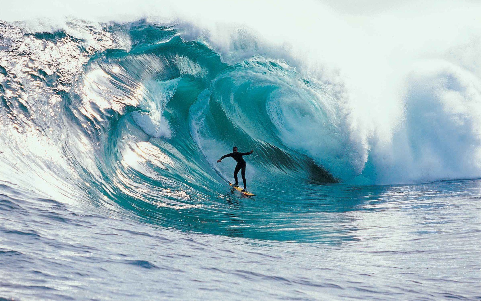 Surfer in a large wave