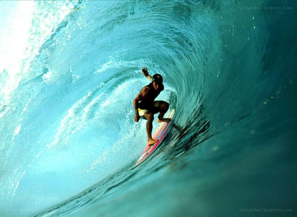 Surfer in a wave tunnel