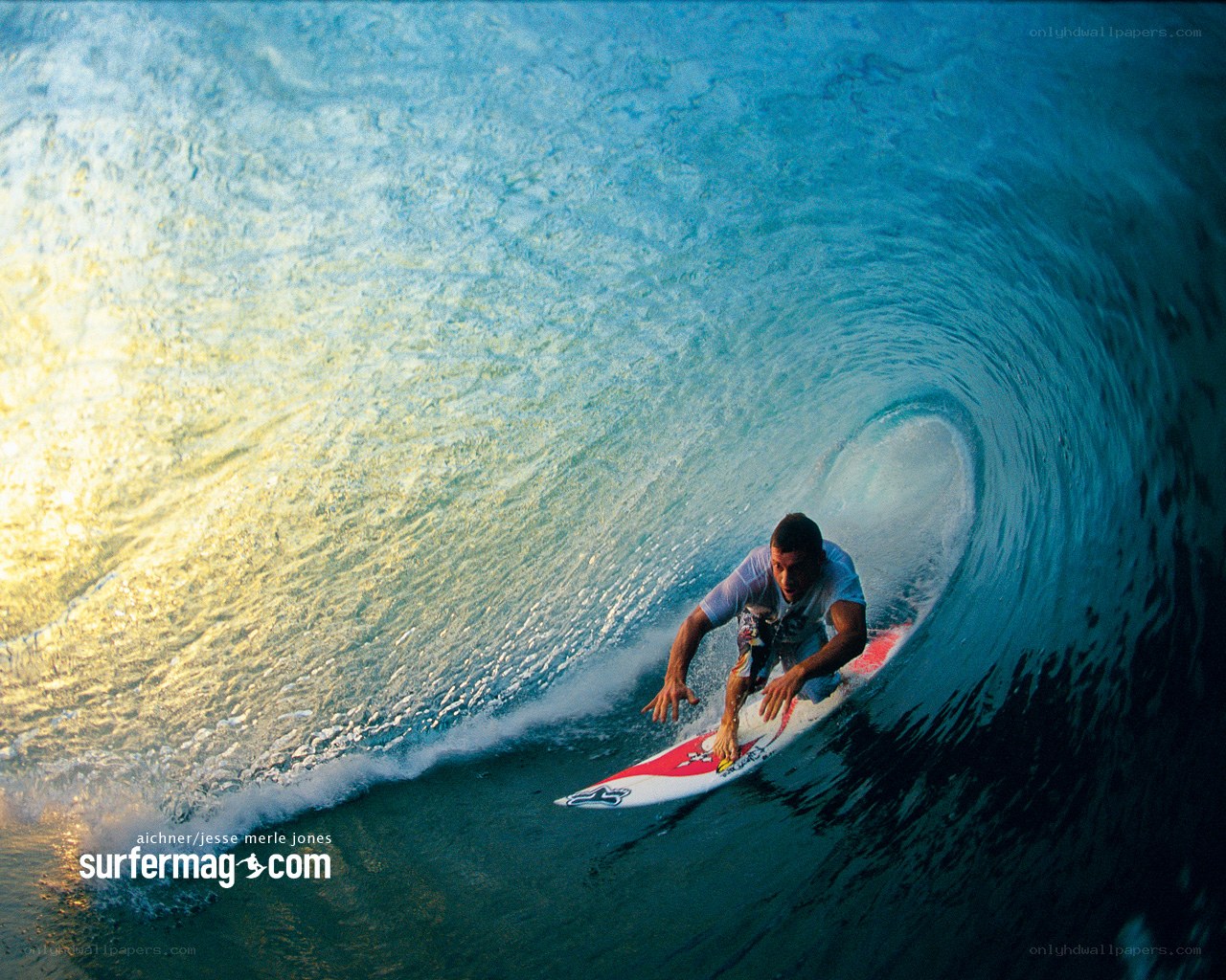 Surfer in a wave tunnel