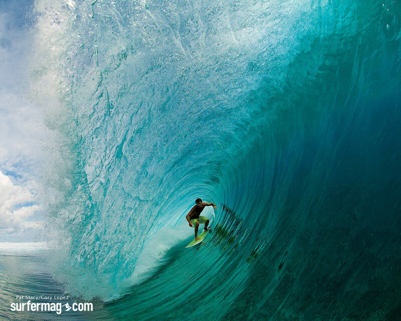Surfer in a wave tunnel