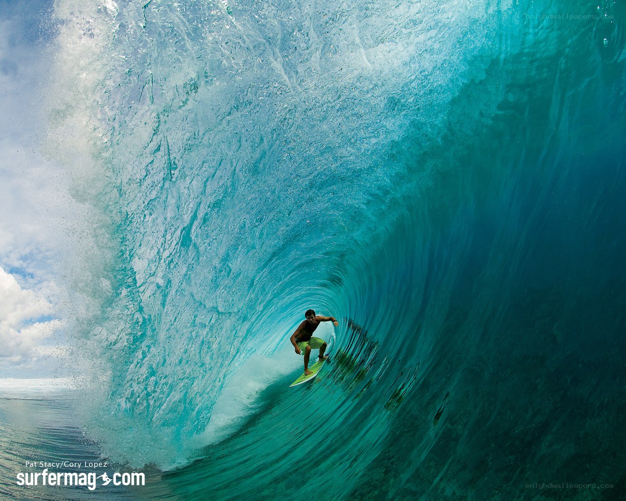 Surfer in a wave tunnel