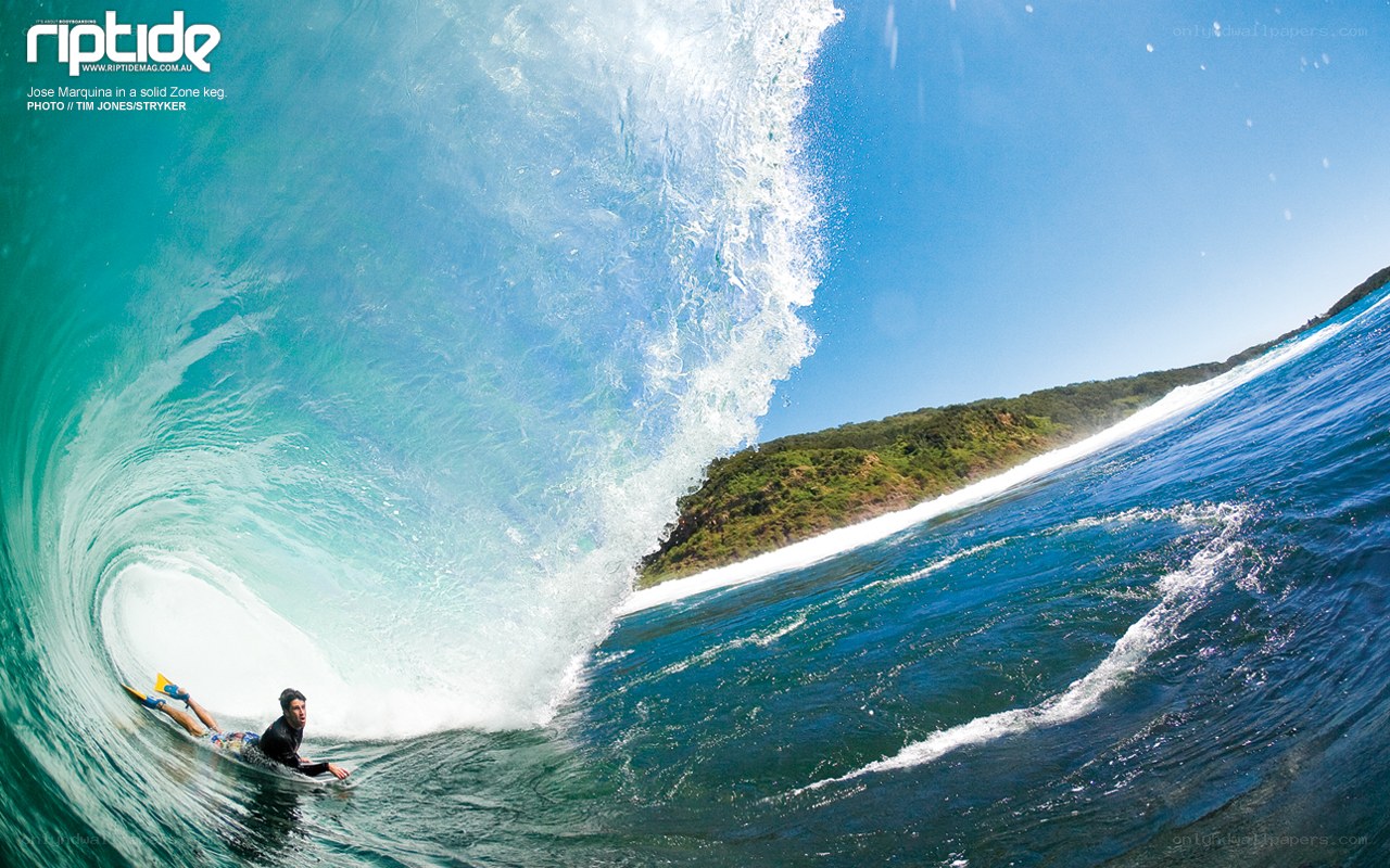 Surfer in a wave tunnel