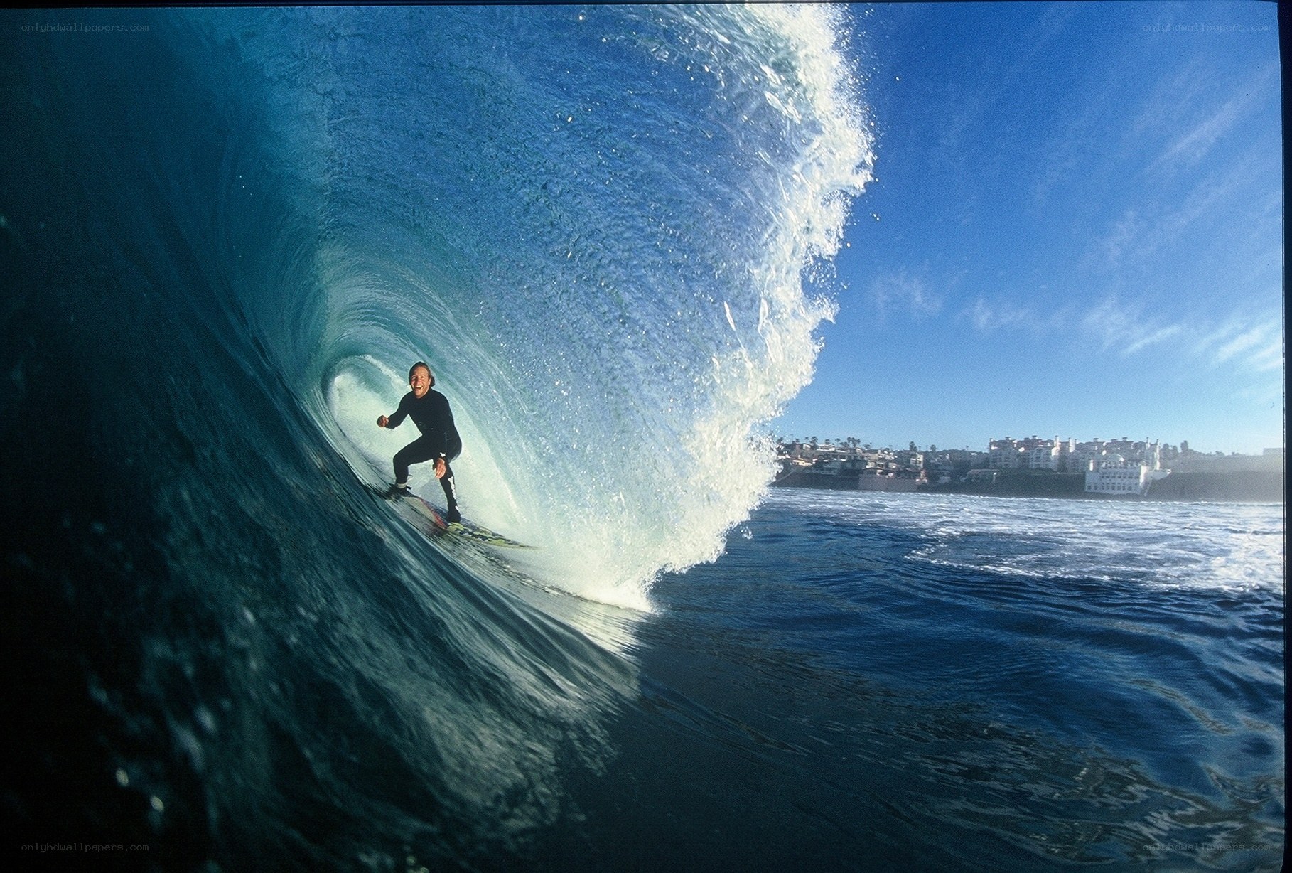 Surfer in a wave tunnel