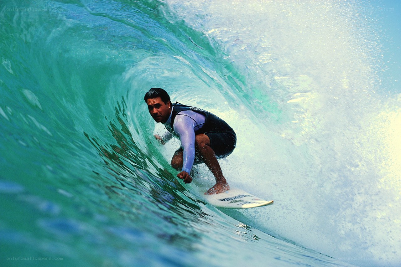 Surfer in a wave tunnel