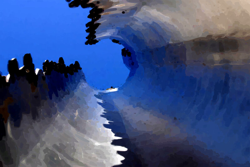 Surfer in a wave tunnel