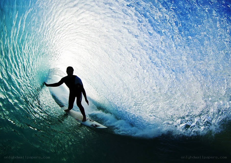 Surfer in a wave tunnel