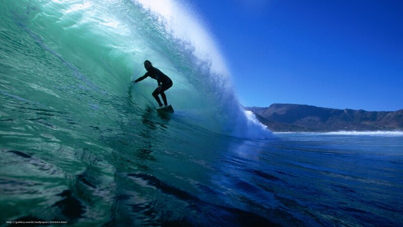 Surfer in a wave tunnel