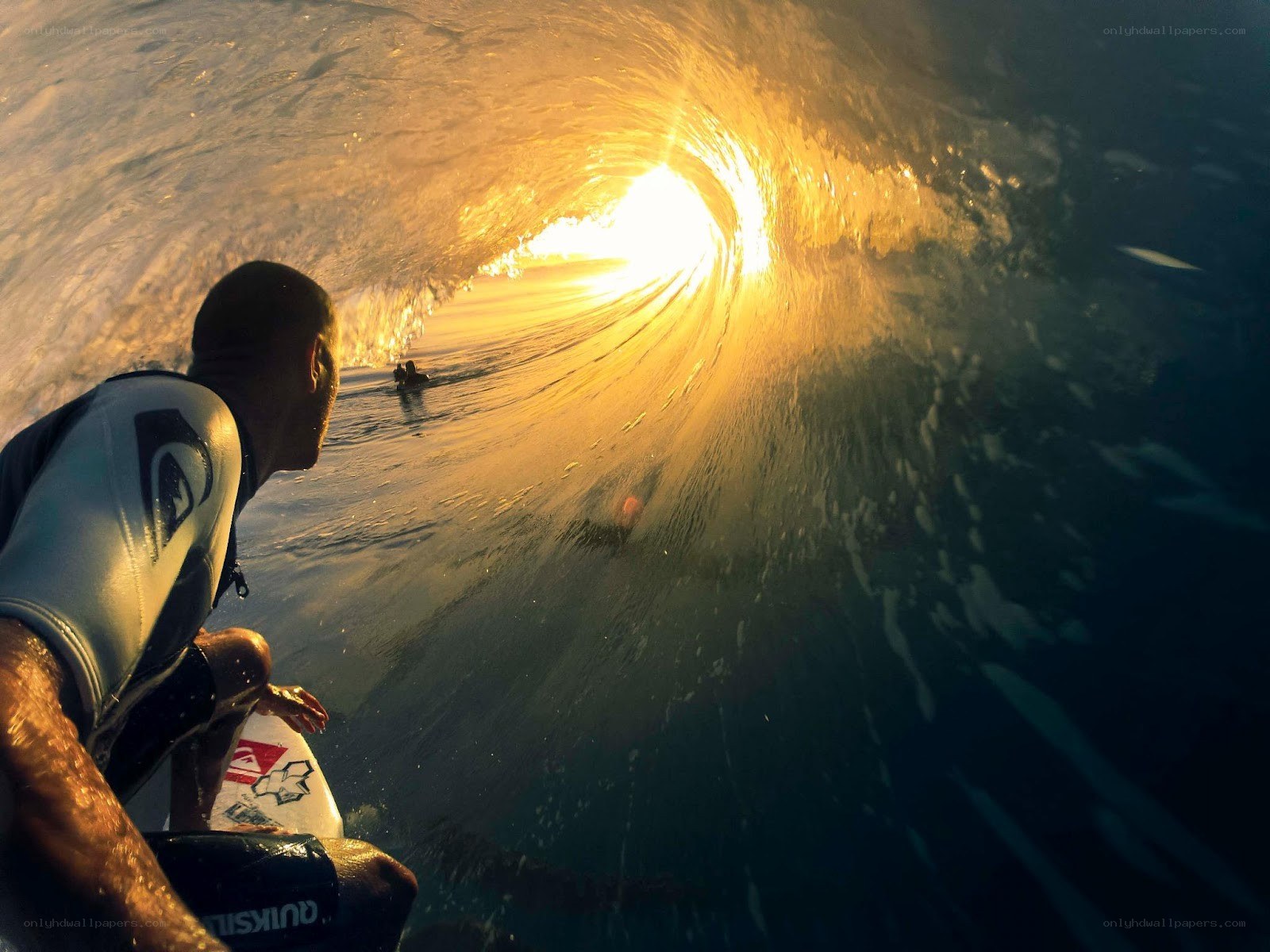 Surfer in a wave tunnel