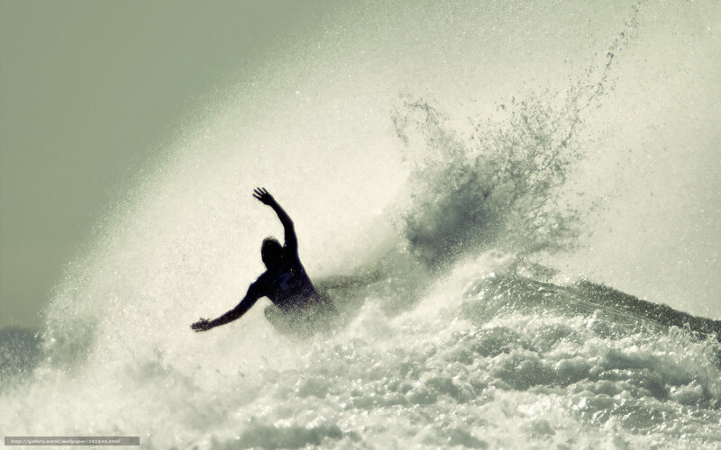 Surfer in Crashing Wave