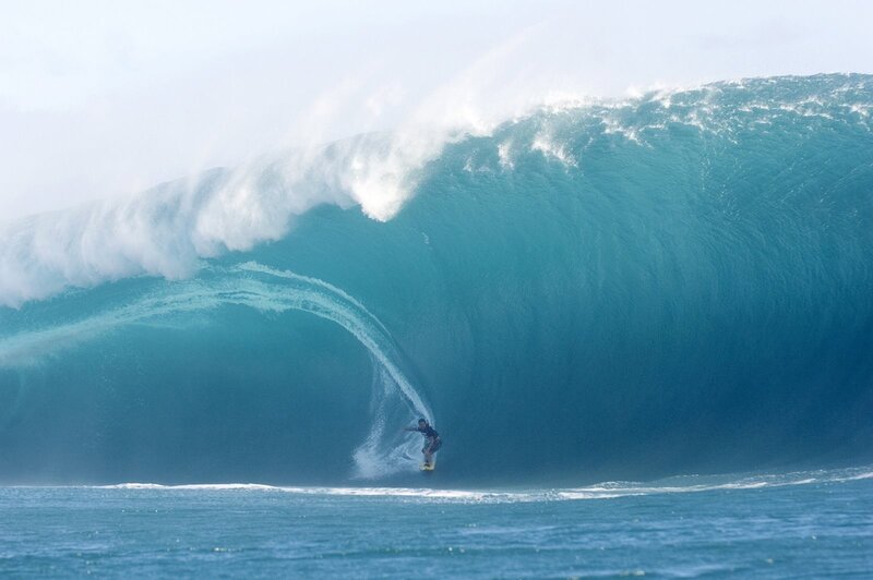 Surfer in Large Wave — Blue, Ocean