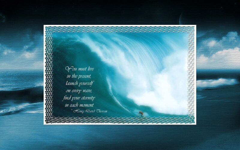 Surfer in Ocean Wave — Blue, Dramatic, Night