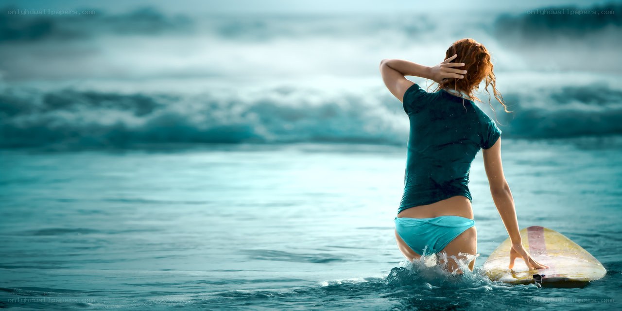 Surfer in the ocean