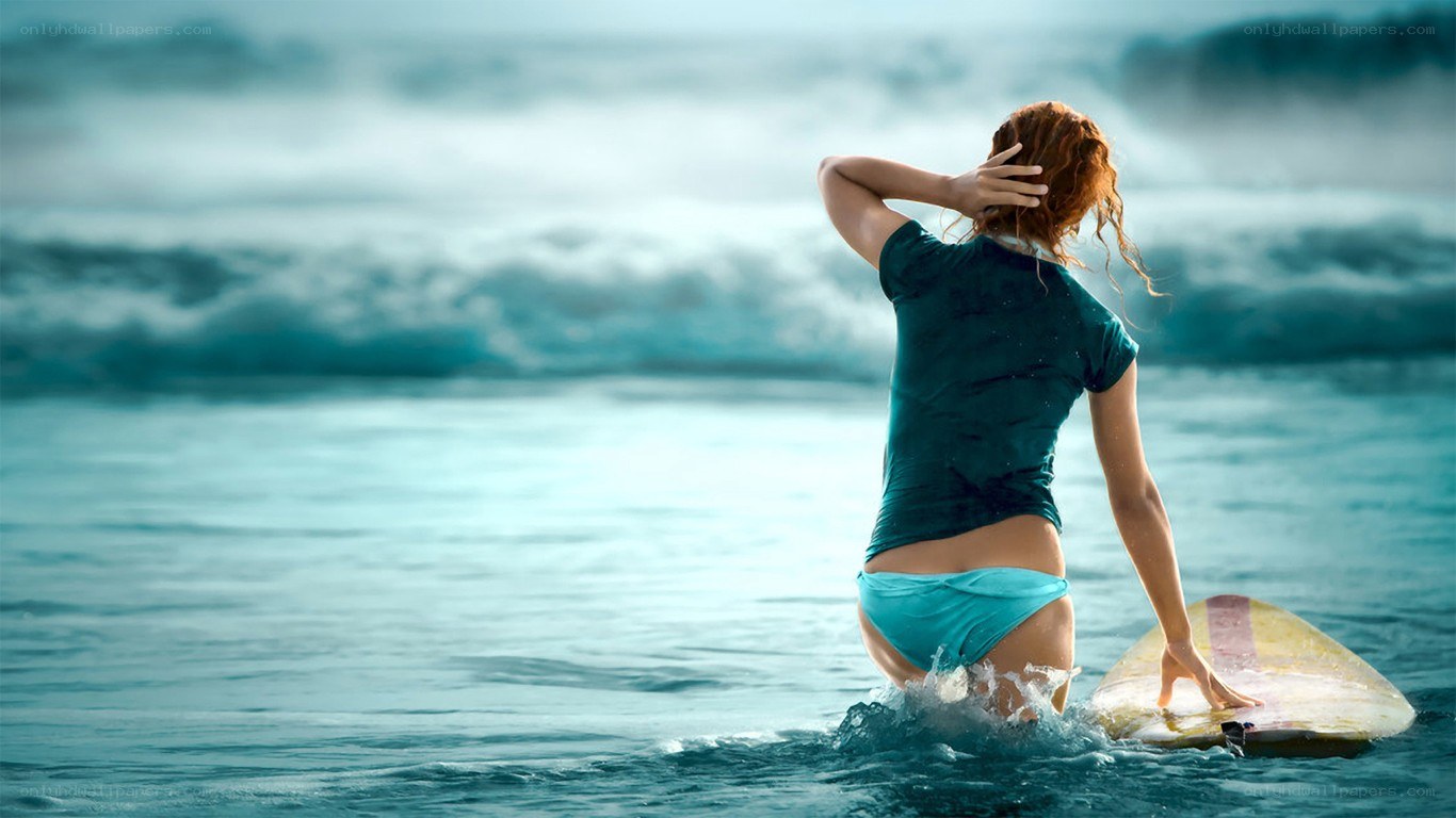 Surfer in the ocean