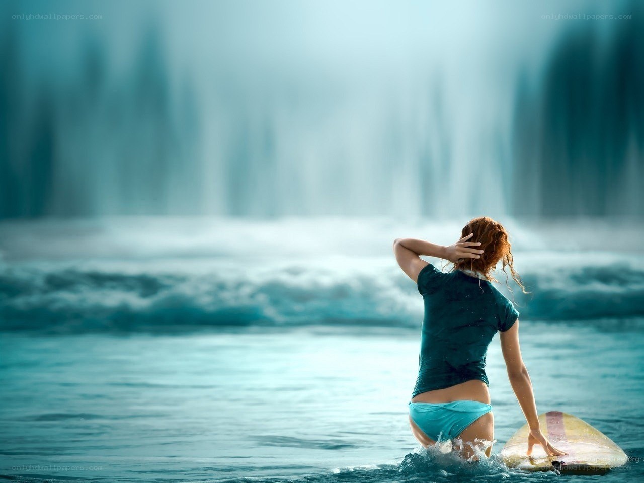 Surfer in the ocean