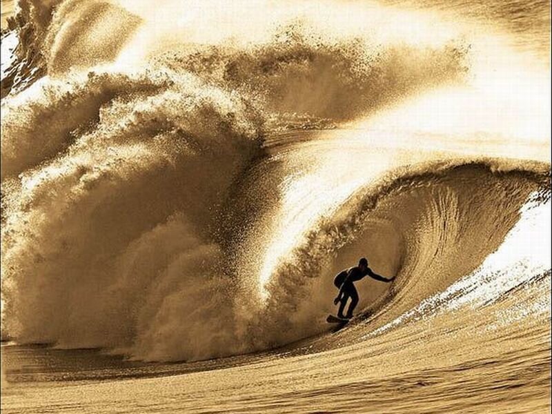 Surfer in Wave Tunnel — Brown