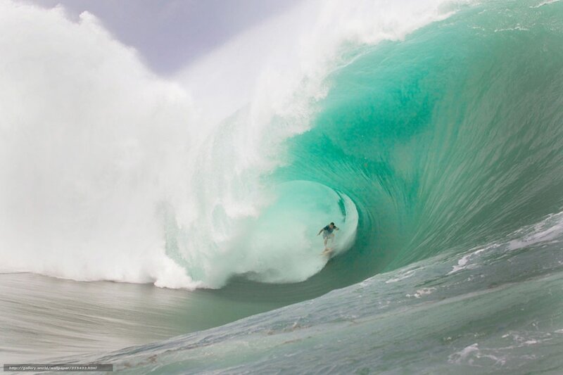 Surfer in Wave Tunnel — Turquoise