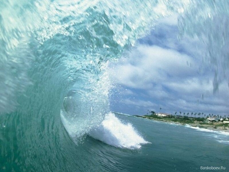 Surfer Inside Wave — Blue, Dramatic, Afternoon