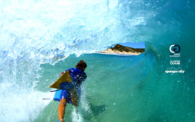 Surfer Inside Wave — Blue, Dynamic