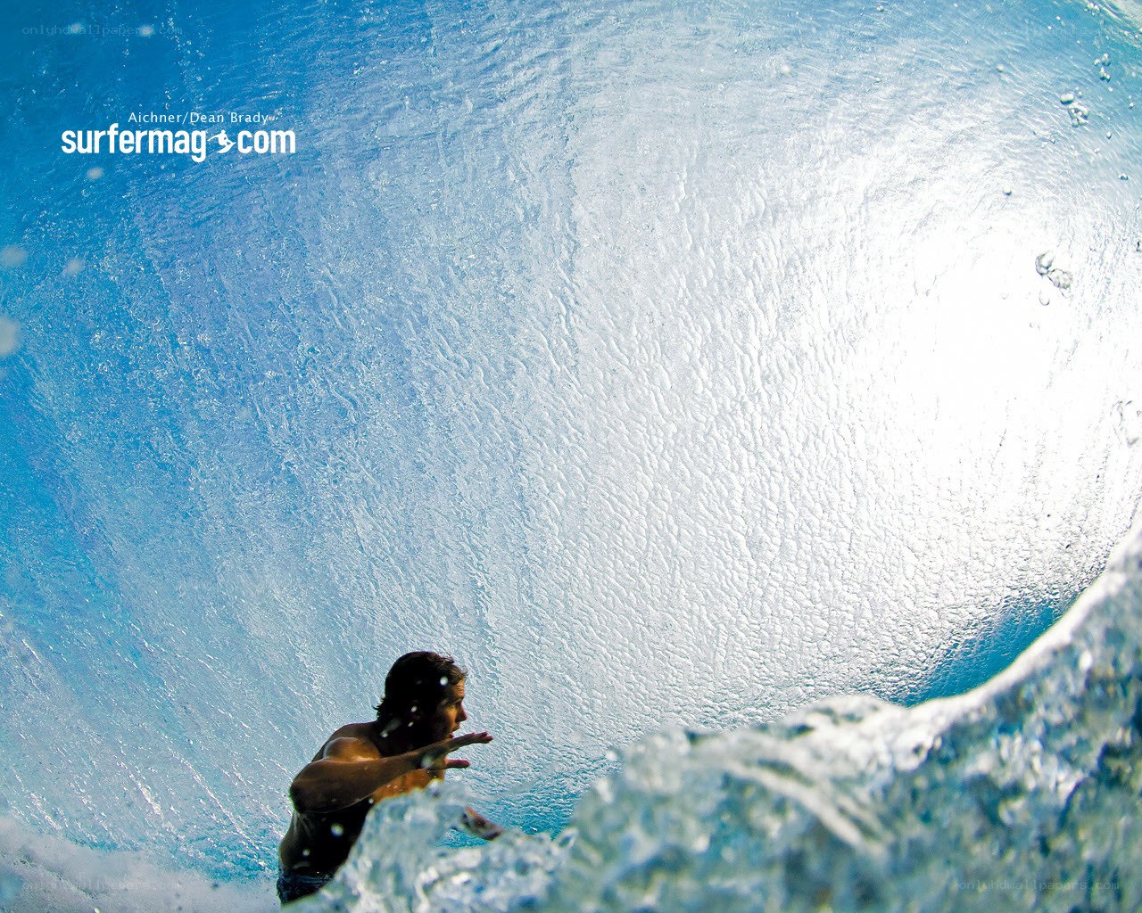 surfer inside wave tunnel