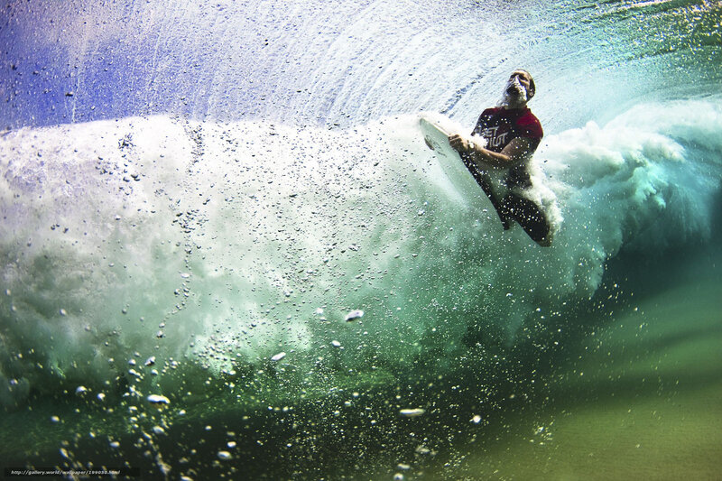 surfer inside wave tunnel