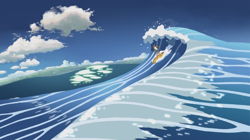 Surfer on a Large Wave