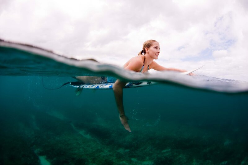 Surfer on a surfboard