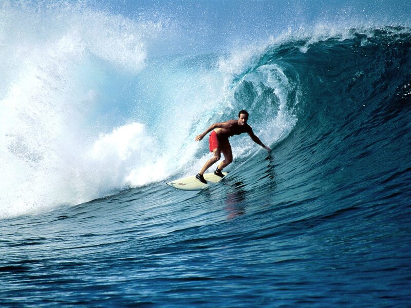Surfer on a Wave — Blue, Afternoon