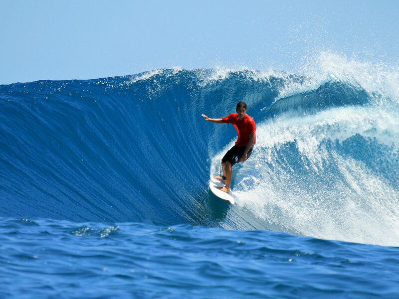 Surfer on a Wave — Blue, Dynamic, Afternoon