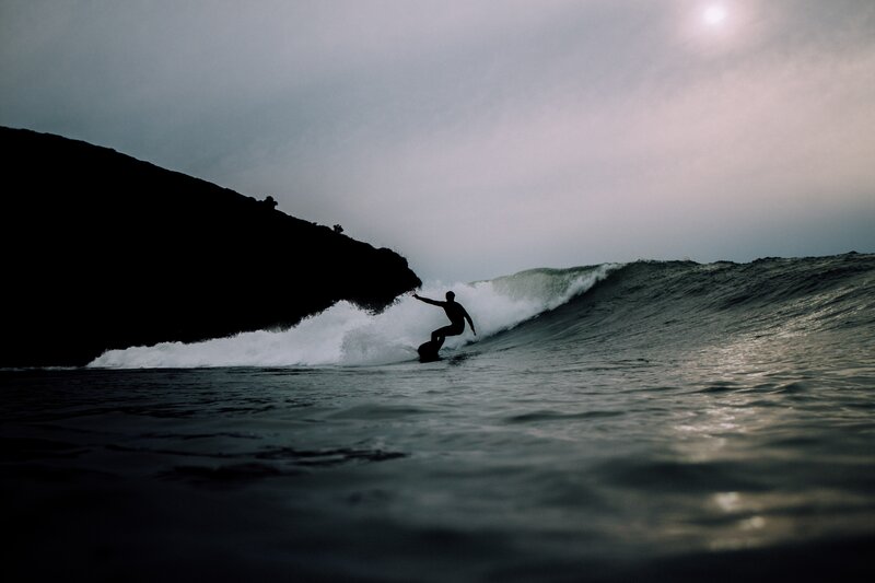 Surfer on a Wave — Gray