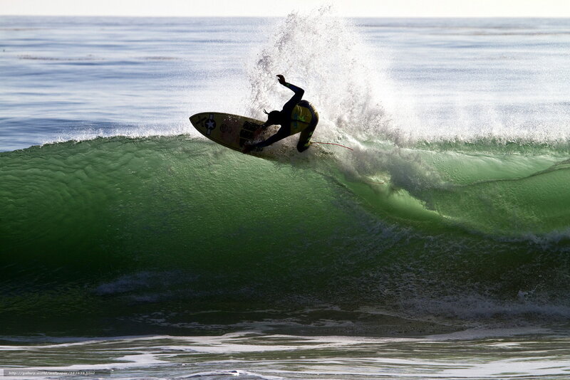 Surfer on a Wave — Green, Dynamic, Afternoon