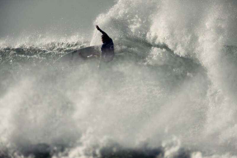 Surfer on a Wave — White, Dramatic