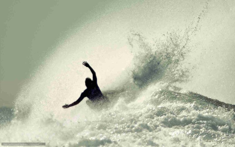 Surfer on a Wave — White
