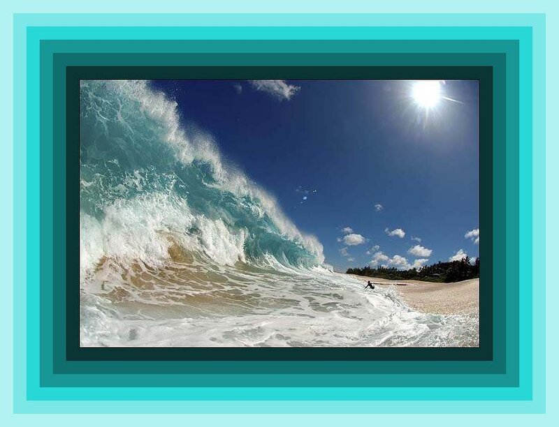 Surfer on Beach — Blue, Dramatic