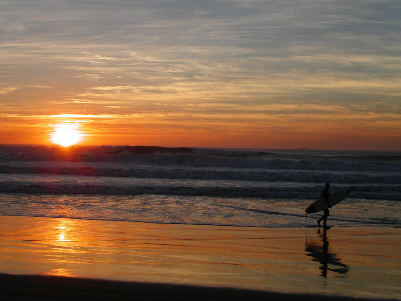 Surfer on Beach — Orange