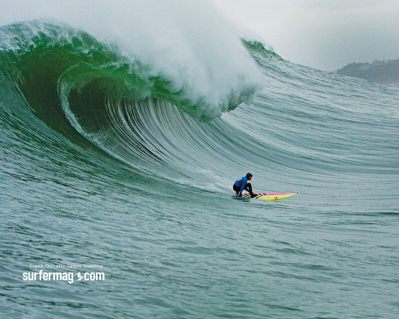 Surfer on Large Wave — Green