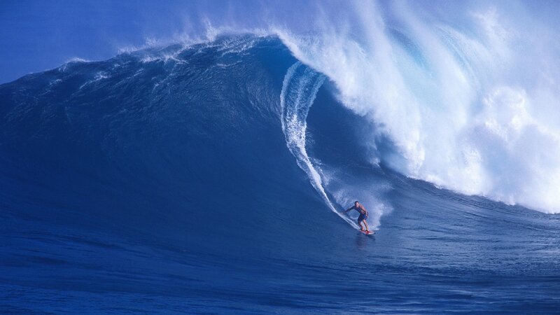Surfer on Large Wave — Ocean