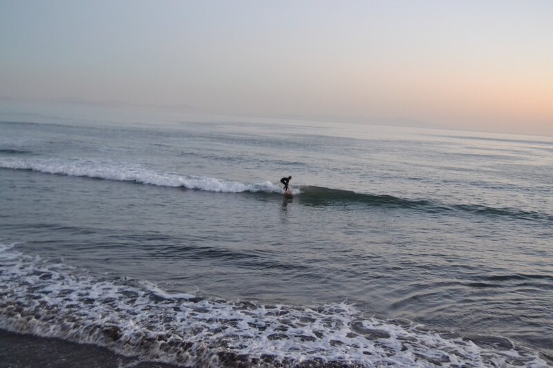 Surfer on Ocean Wave — Blue