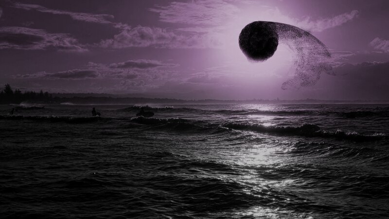 Surfer on Ocean Wave — Purple