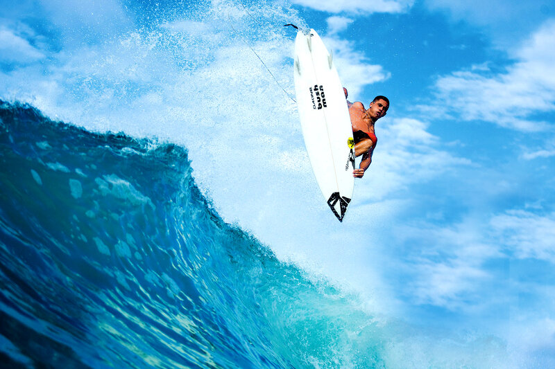 Surfer on Surfboard — Blue