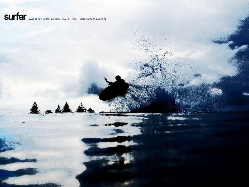 Surfer on Wave — Blue, Dramatic