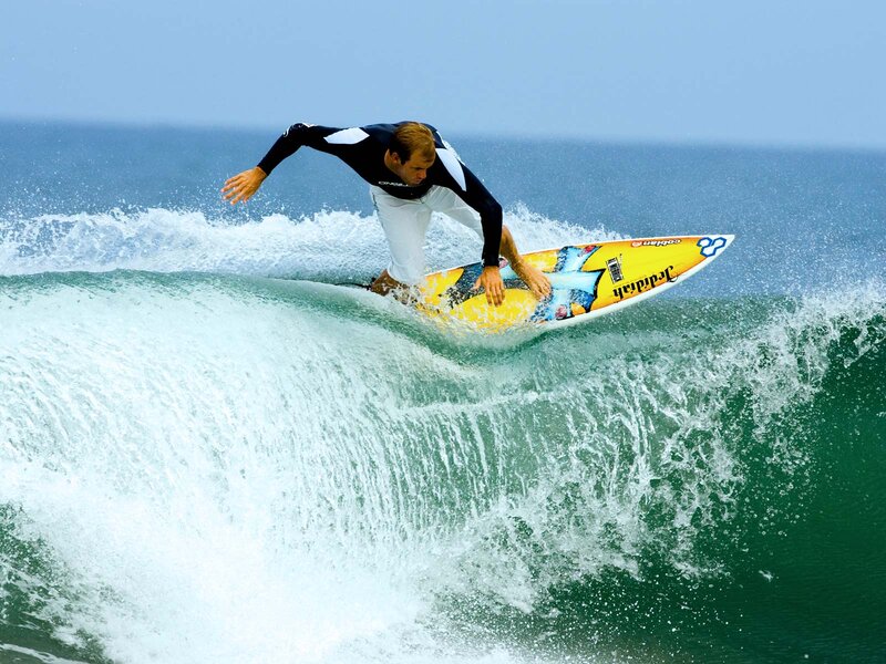 Surfer on Wave — Blue, Dynamic, Afternoon