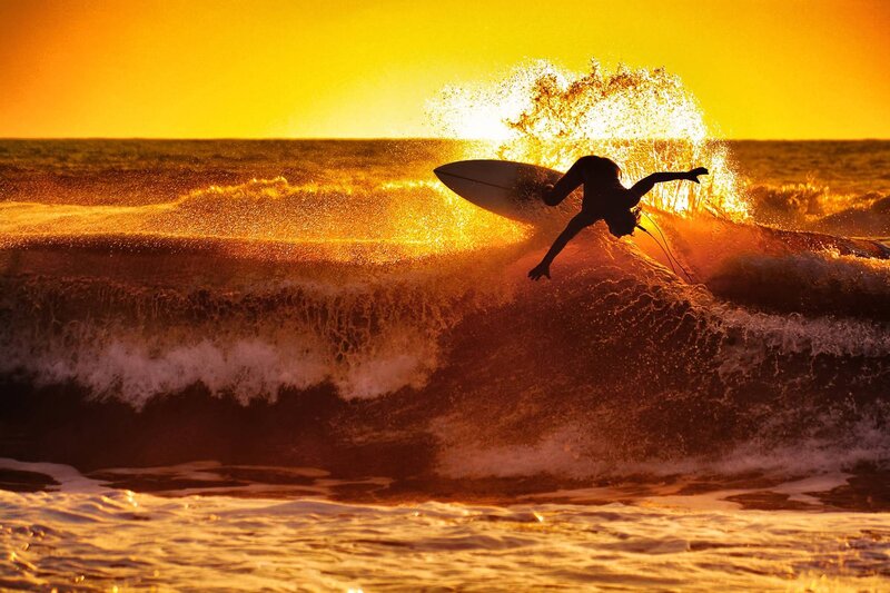 Surfer on Wave — Yellow, Dramatic