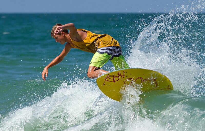 Surfer on Yellow Board