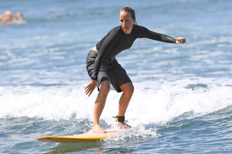 Surfer riding a wave