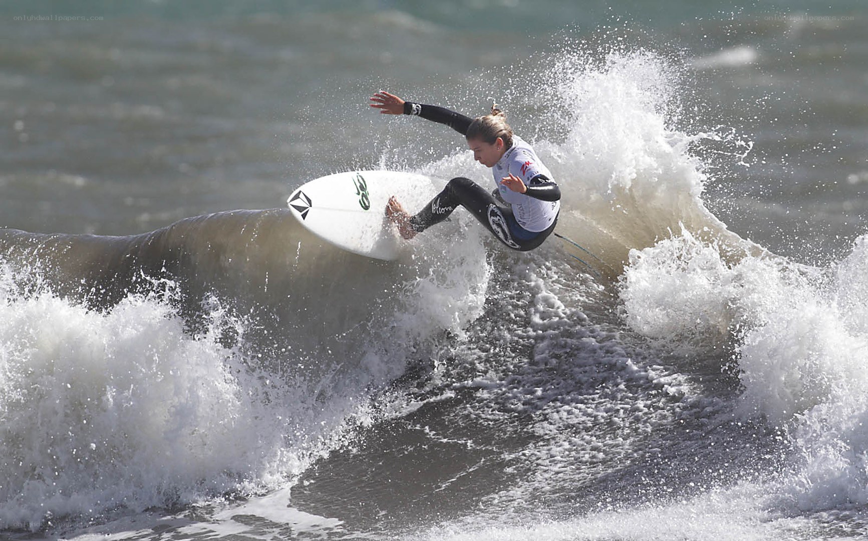 Surfer riding a wave