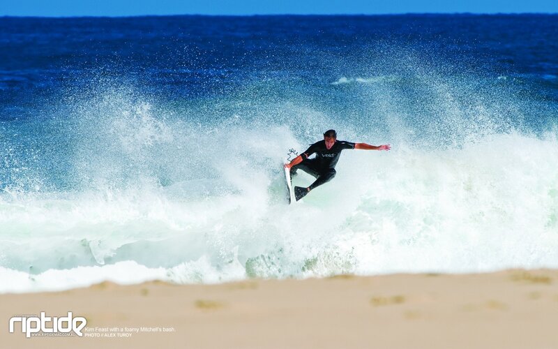 Surfer riding a wave