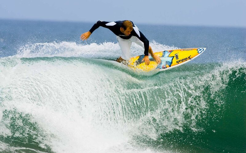 Surfer riding a wave
